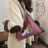Korean Style Polka Dot Tote Bag Dopamine Cartoon Handbag Puppy Embroidery Shoulder Bag  Travel