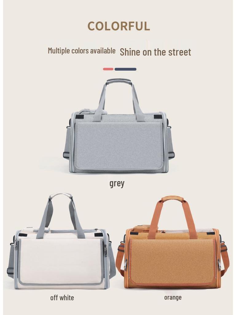 Pet Tote Bag: New Oxford Cloth, Breathable, Skylight Design, Portable Carrier