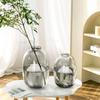 Japanese-Style Large Belly Glass Vase for Living Room Decor