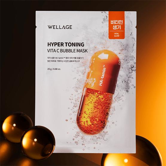 WELLAGE Hyper Toning Vita C Bubble Mask 25g*5EA