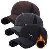 Fashion Middle-aged and Elderly People Winter Thickened for Keep Warmth Baseball Cap Men Leisure Splice Ear Protection Duck Tongue Hat