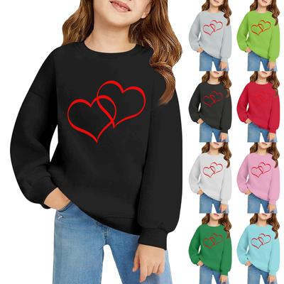 Kids' Long Sleeve Loose Pullover Letter Printed Round Neck Sweatshirt