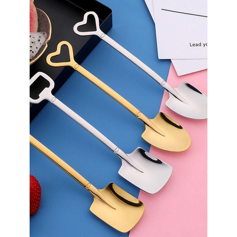 Jojo's L. Pd.Pick. Creative Shovel-Shaped Spoon 304 Stainless Steel Spoon Ice Cream Dessert Spoon | Choose Carefully.