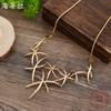 New Irregular Glossy Leaf Necklace, Ladies Premium Geometric Leaf Necklace