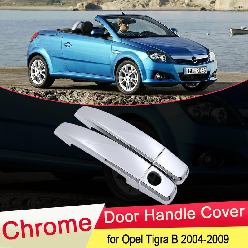 for Opel Tigra B Vauxhall Holden TwinTop 2004 2005 2006 2007 2008 2009 Chrome Door Handle Cover Trim Car Set Styling Accessories