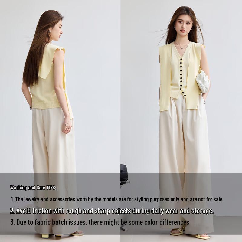 VICTORIA&VERA Women's Detachable Shawl Sleeveless Ice Silk Knit Top