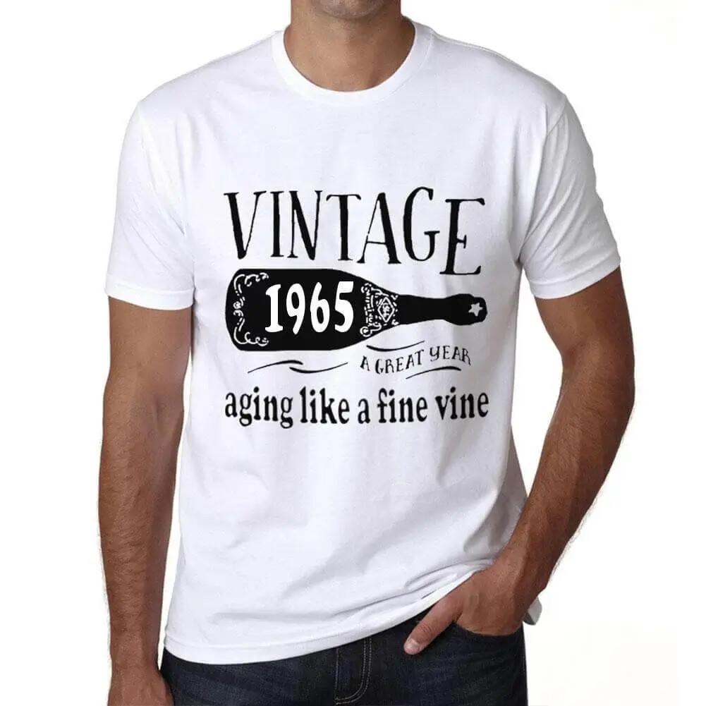 

Vintage Mens Graphic TShirt Aging Like A Fine Wine 1965 59th Birthday Anniversary 60 T Shirts Summer Breathable Shortsleev S