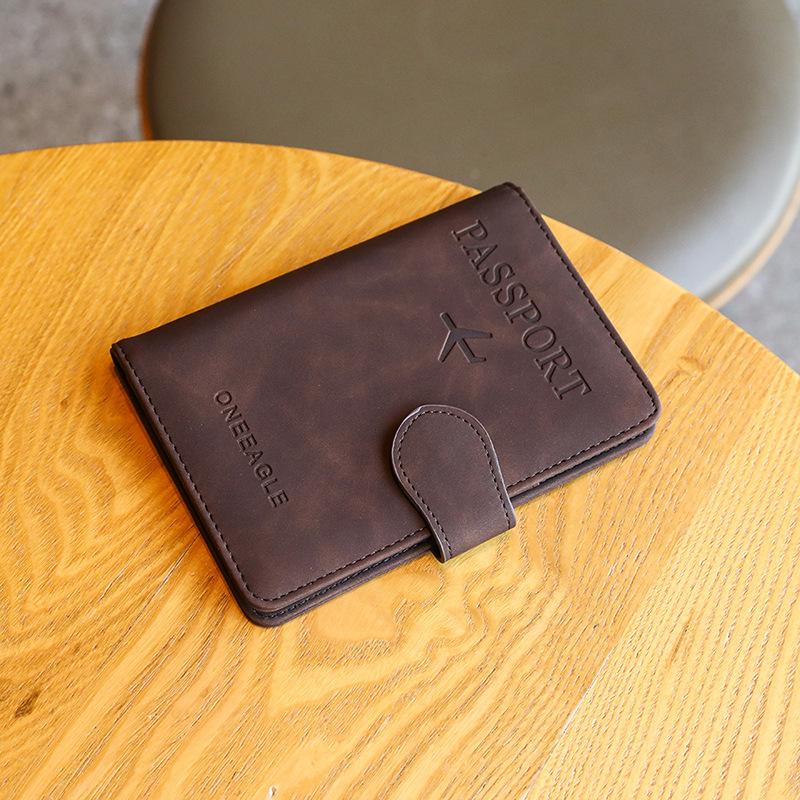 2025 Clip de Piele Vintage pentru Pașaport Simplu Versatil Compact Depozitare Husă pentru Carduri Portofel Multifuncțional Etui Protector pentru Card Bancar