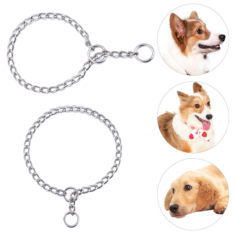 

Strong Resistant Seamless Welding Dog Collar Medium and Large Dogs Cuban Chain Double Circle