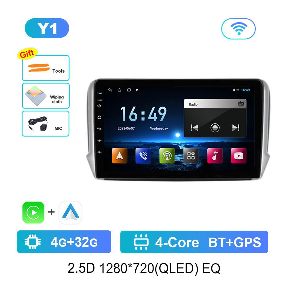 Navigation GPS Android 14 for Peugeot 2008 208 Series 2012 - 2018 Car Video Multimedia Audio Player WiFi HD Screen Bluetooth