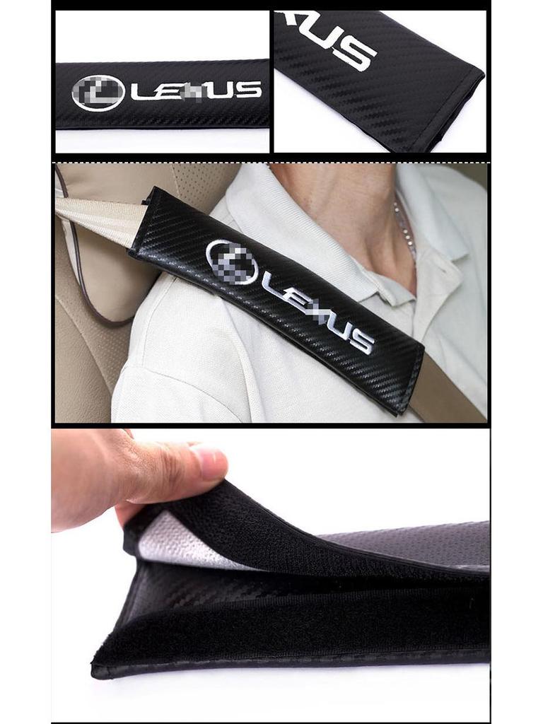 Alpina Modified Carbon Fiber Car Shoulder Pad Cover - Leather Finish