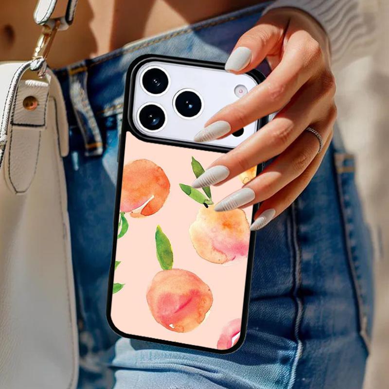 Peaches Aesthetic Phone Case For iPhone 17 Air 14 15 13 12 Max Cover For Apple 16e 11 Pro Max Plus Coque