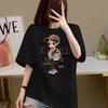 Red short sleeved t-shirt women's loose base shirt top