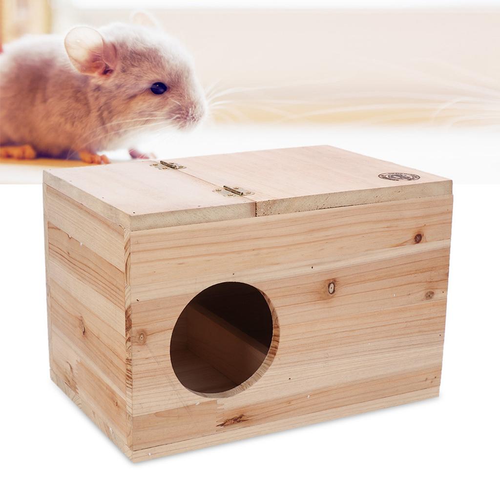 Natural Safety Wood Pets Animal Chinchilla Squirrel Mating Breeding Box Nesting House Cage