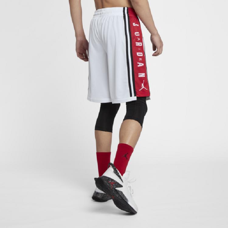 Jordan HBR Schnelltrocknende Atmungsaktive Basketballshorts Herren Unterteile Weiß BQ8393-100