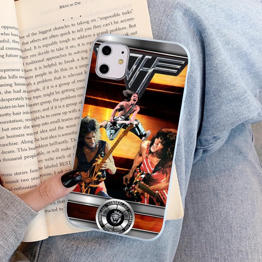 E-Eddie V-Van-Halen Music Guitar Phone Case For IPhone 14 11 12 13 Mini Pro Xs Max 8 7 6 6S Plus X XR Solid Candy Color Case