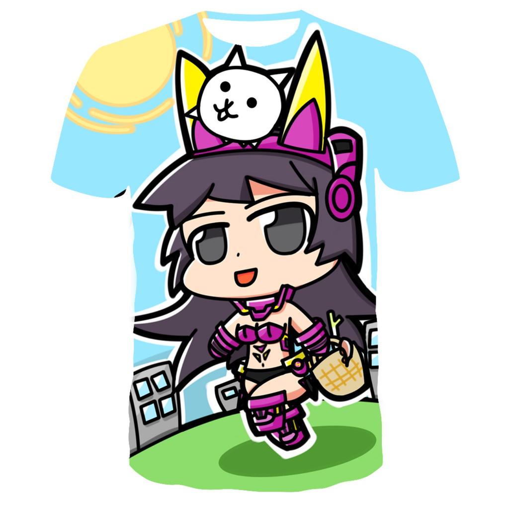 New Style T-shirt Game 'Battle Cat' 3D Printed T-shirt Fashionable Children's Boys Round Neck Short Sleeve Children's Clothing.