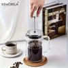 KEMORELA French Press Kaffebryggare 1000ML Dubbelväggig Isolerad Borosilikatglas, Klar och Genomskinlig, Manuell Användning