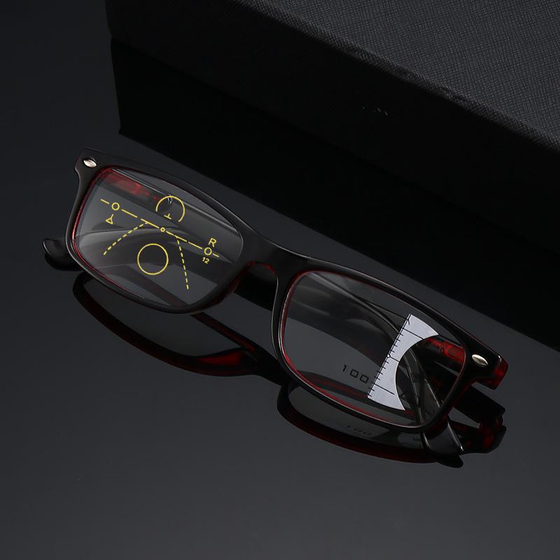 2019 Retro Anti-Blue Progressive Multi-Focus Reading Glasses, Men'S And Women'S Large-Frame Smart Glasses Reading Glasses