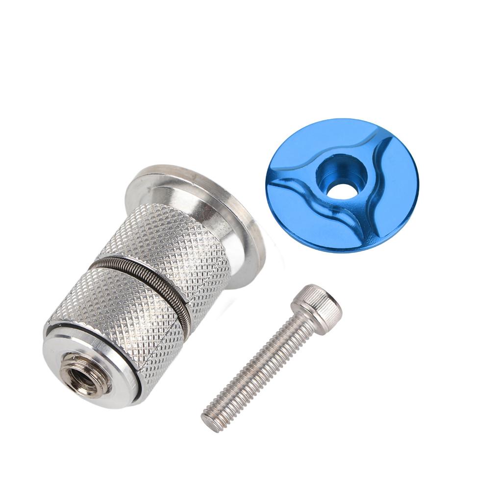 Aluminiumlegierung Vorbau Steuersatz Topkappe Fahrrad Gabel Expander Stopfen 11,25 Zoll (blau)