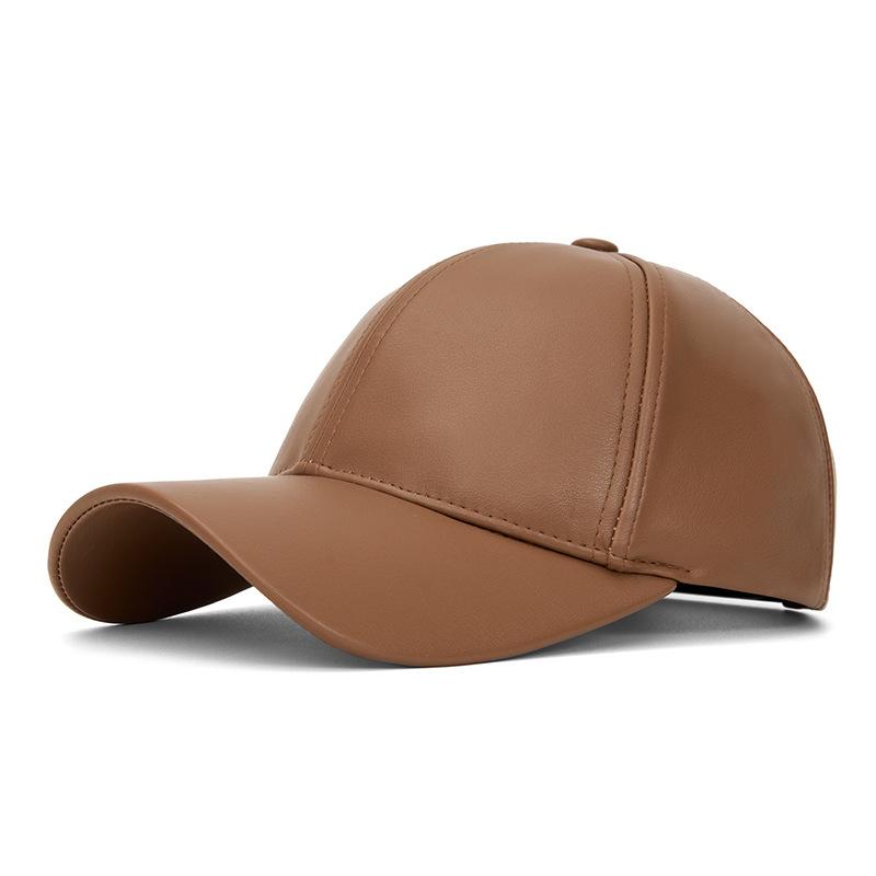 

PU Baseball Cap Autumn Winter Middle-Aged Men s Windproof Warm Cap Leather Cap хаки