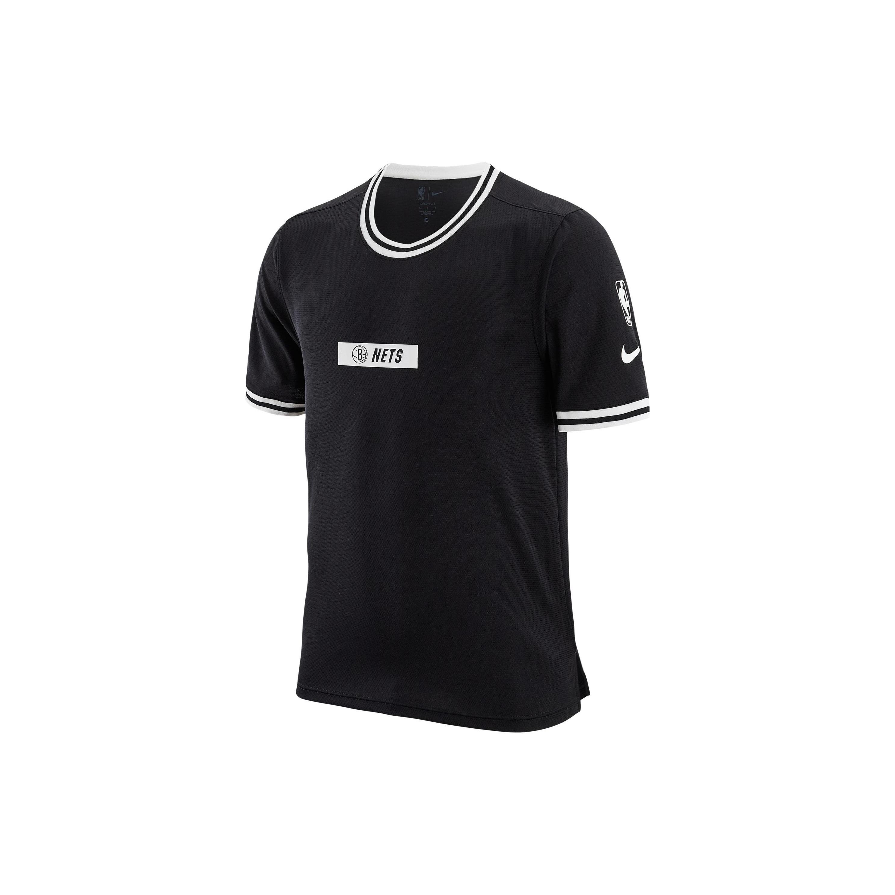 Nike x Nba Dri-fit Brooklyn Nets Courtside T-Shirt Black Men s DR2263-010 L