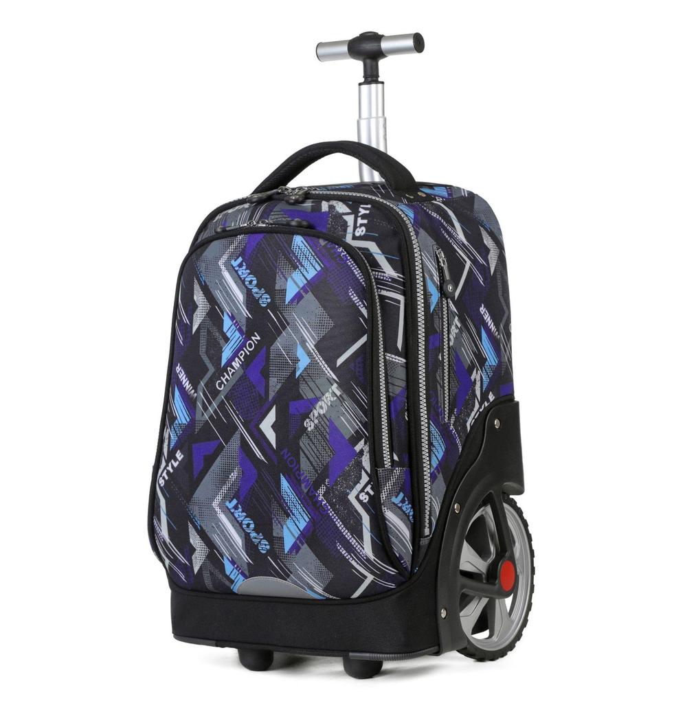 Vistar Climbing-Stairs Water-Resistant Trolley Backpack with Large Wheels & Capacity for Students