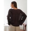 Gestrickte Lässige Langarm-Pullover Damen Retro Einfarbig Durchsichtig Pullover Weibliche Ästhetik Sexy Streetwear Kleidung