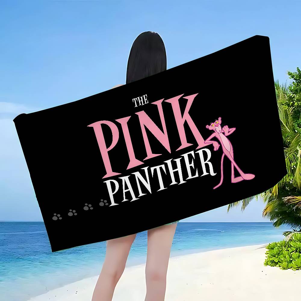 Dalangpa Pink Cartoon P- P-Panthers Microfiber Blanket Quick Drying Beach Towels Oversized Printing Super Absorbent Pool Towel Blanket