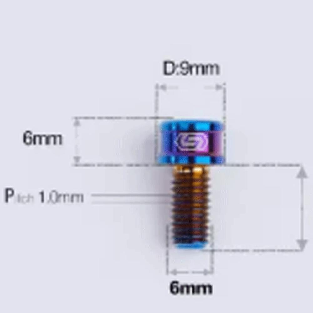 Mutliple Color M6 P1mm 10/12/14/16/18/20/25mm TC4 GR5 Titanium Alloy Screw Bolt Cap Head 5mm Hex Allen Socket Bike