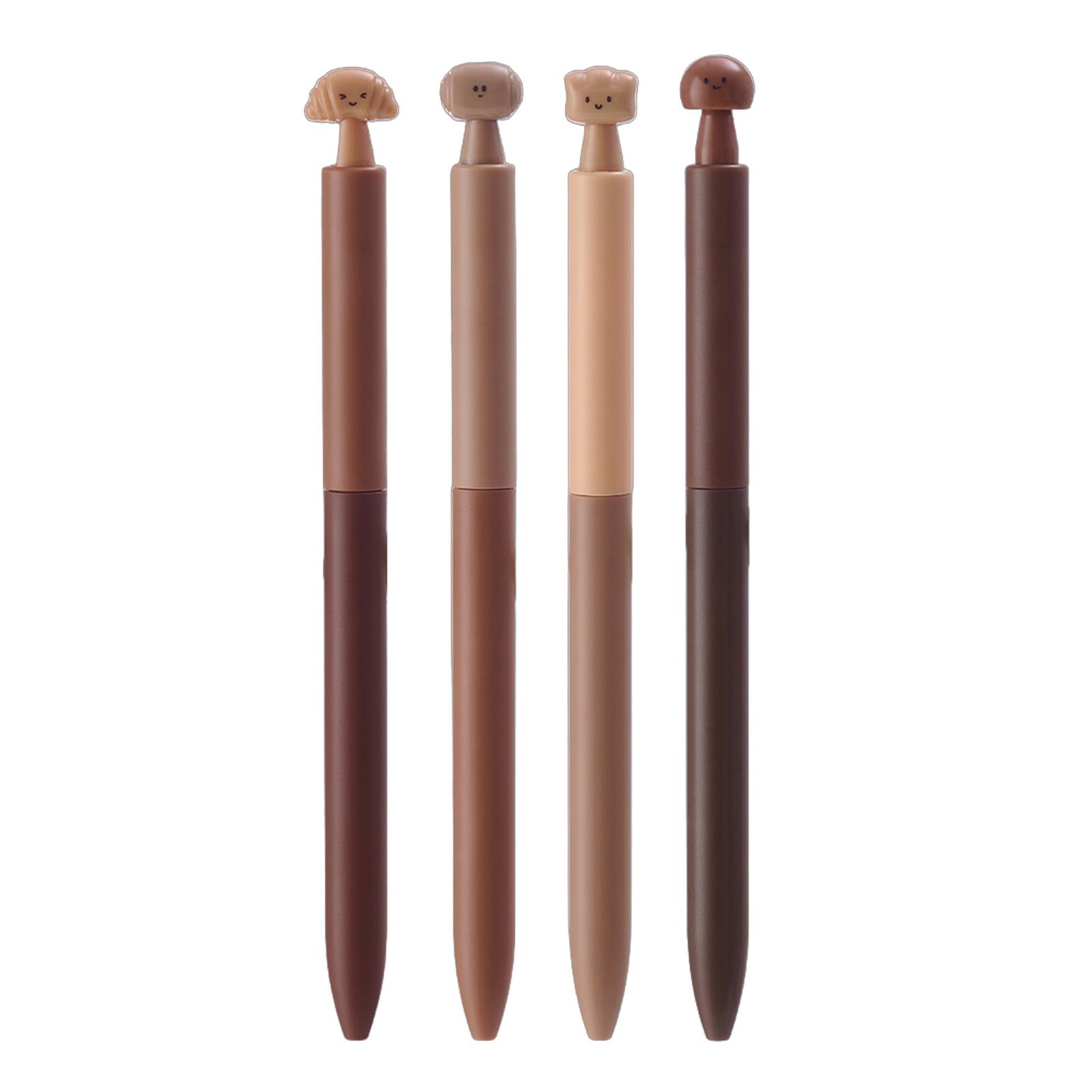 

4 шт. гелевая ручка Twist Action с рисунком хлеба, гелевая ручка для взрослых, для письма, ведения дневника, школьных офисных принадлежностей