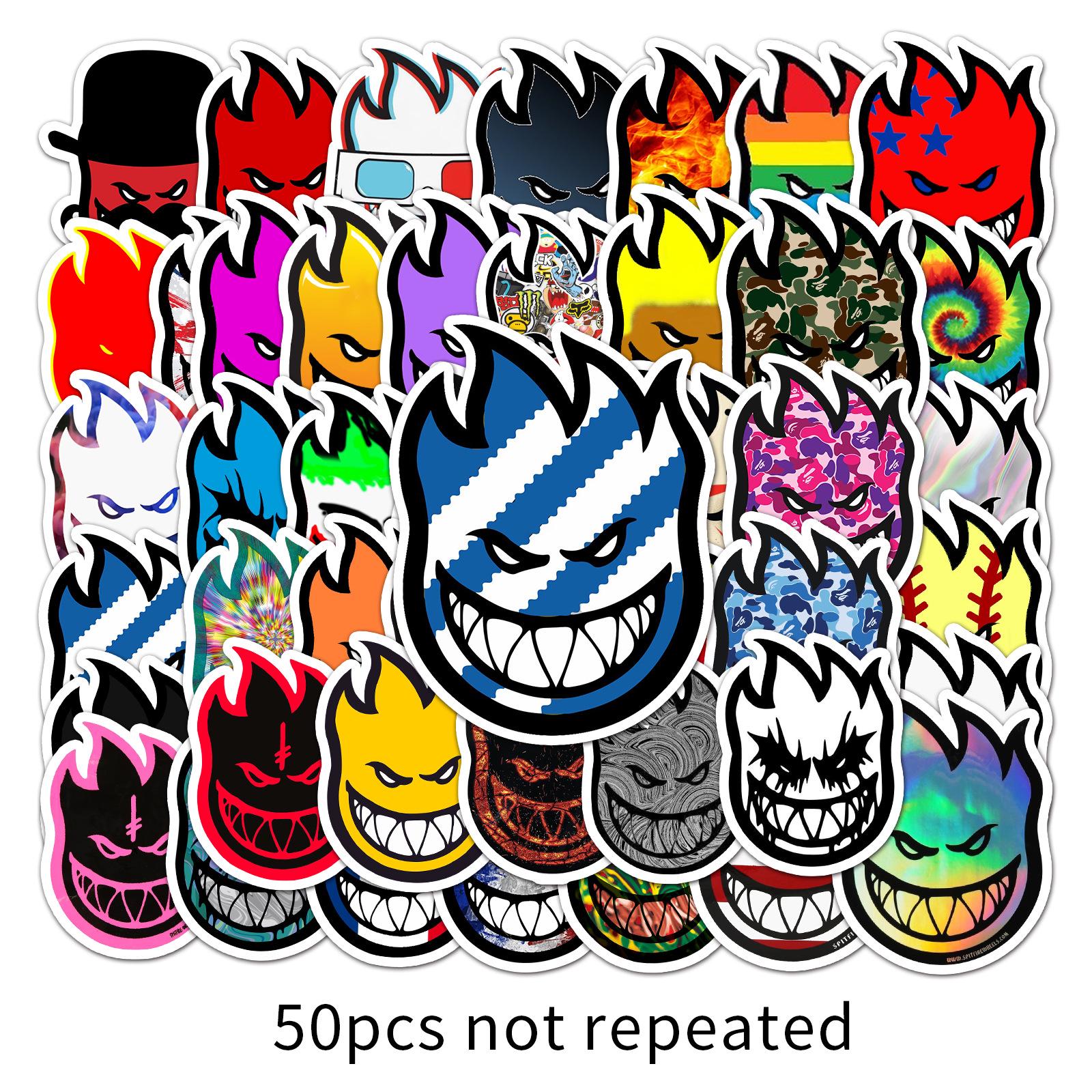 50-Piece Firefighter-Themed Waterproof Sticker Set for Luggage, Scooters, and Electronics