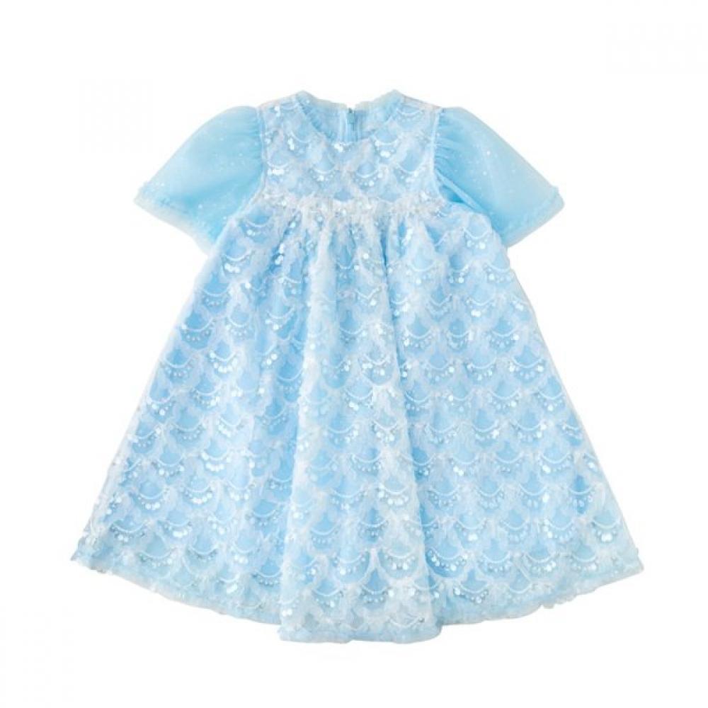 Rullabi Sequin Frill Dress 76122 400 05 SKY/100