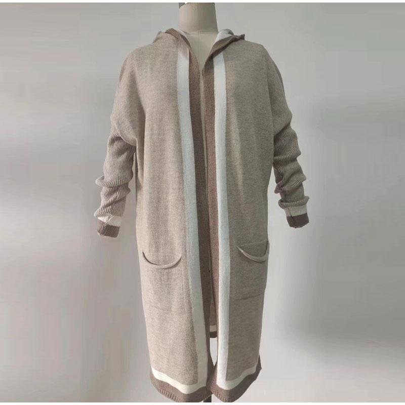 Thick Hooded Knit Women Cardigan Sweater Spring Autumn Winter Knitted Soft Loose Coat Long Cardigans