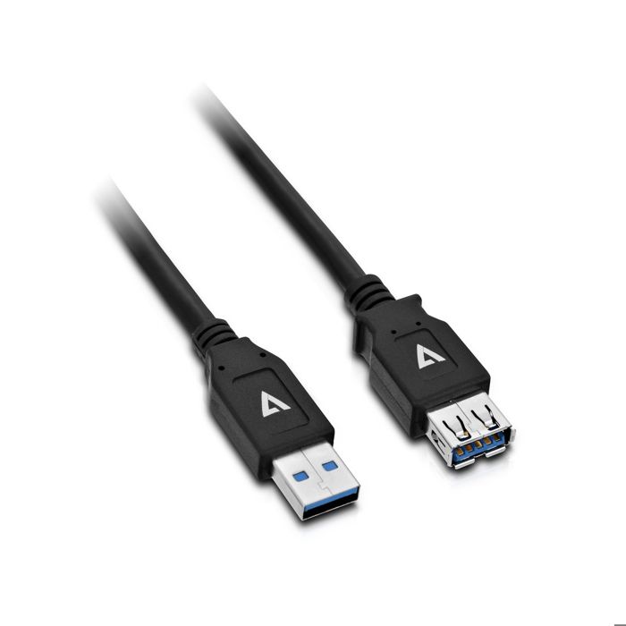 Rallonge USB 3.0 - V7 - 2M - Noir - Cuivre - 1 Prise
