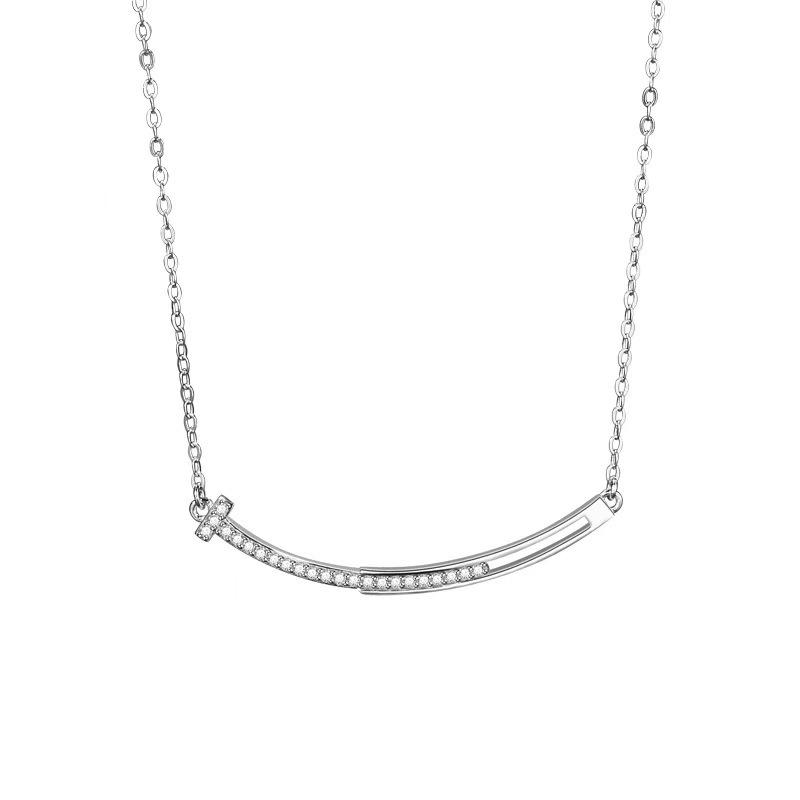S925 Silver Smiley Face Necklace - Women's Trendy Fashion Clavicle Chain