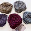 Polyester Plaid Cloud Cap Cotton Women Octagonal Hat Casual Grid Beret Cap  School