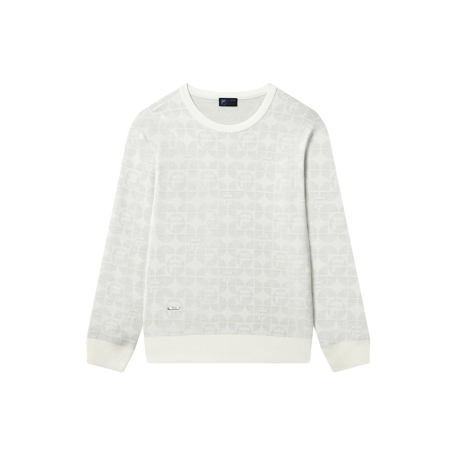 

FILA однотонный повседневный вязаный свитер мужской свитер Cloud-Mushroom-белый F11M312402F-WT L