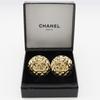 CHANEL COCO Mark Earring Matelasse Plated Gold 37.5g Women Used