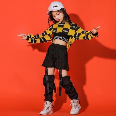 Korean Children's Hip-Hop Jazz Dance Belly-Baring Top & Streetwear