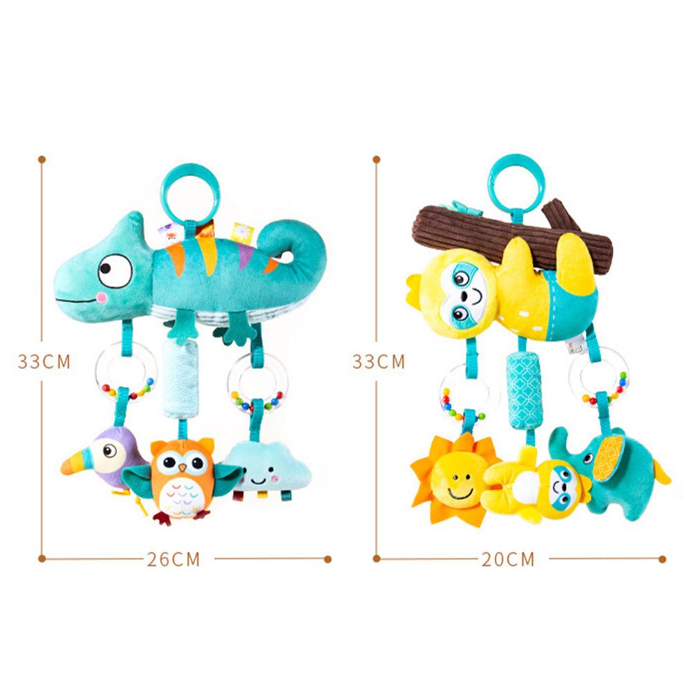 Babies Stroller Rattles Toy Jingle Travel Toy Hand Rattles With Cartoon Design Jingle Toy Portable Soft Grip for Newborns Gifts