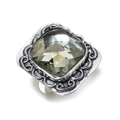Natürlicher Olive Topas Edelstein Handarbeit 925 Sterling Silber Geschenk Ring Größe 10 p2L08