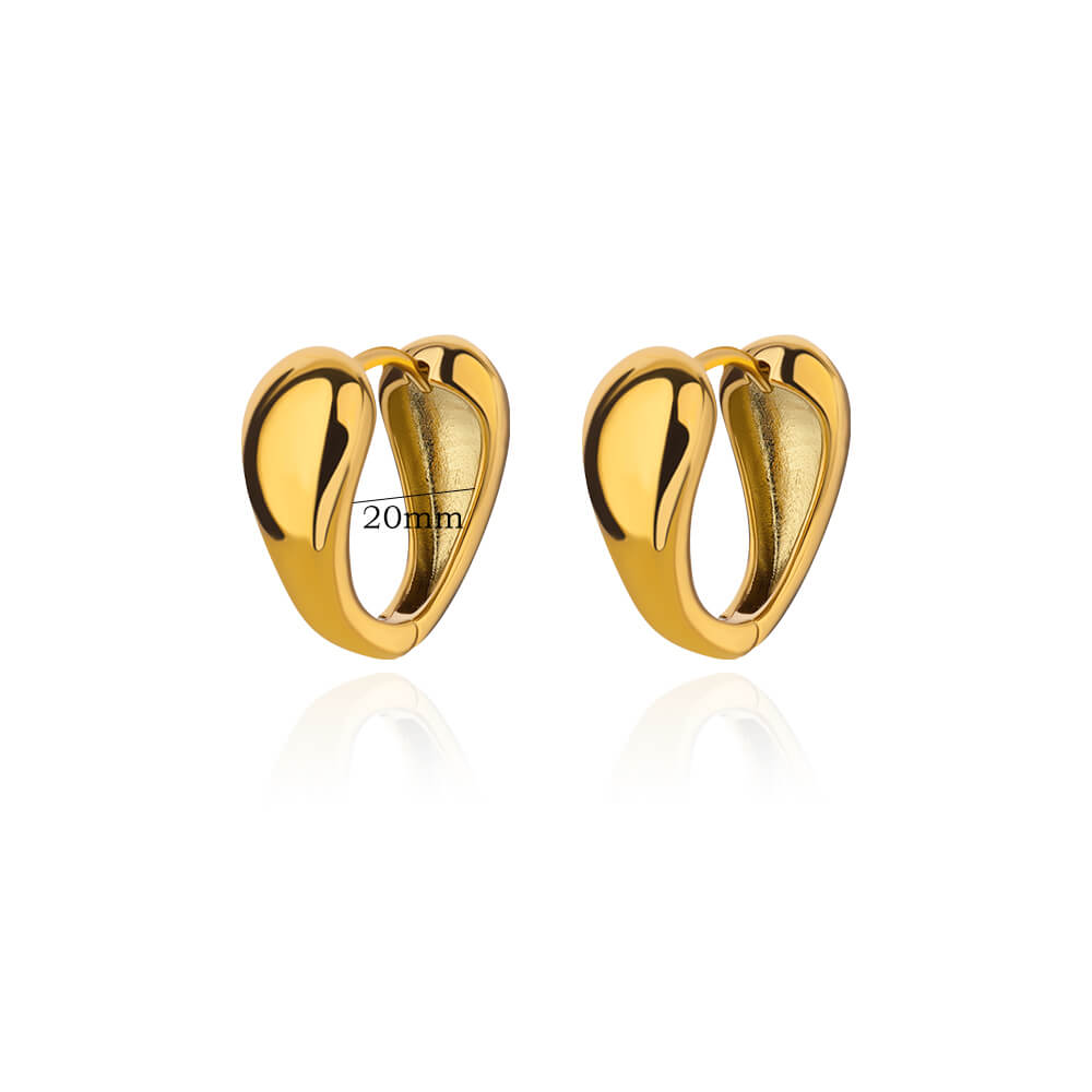 Structured Hoop Earrings For Women Stainless Steel Gold Plated Circle Huggies Earrings Wedding Minimalist Trendy Ear Jewelry