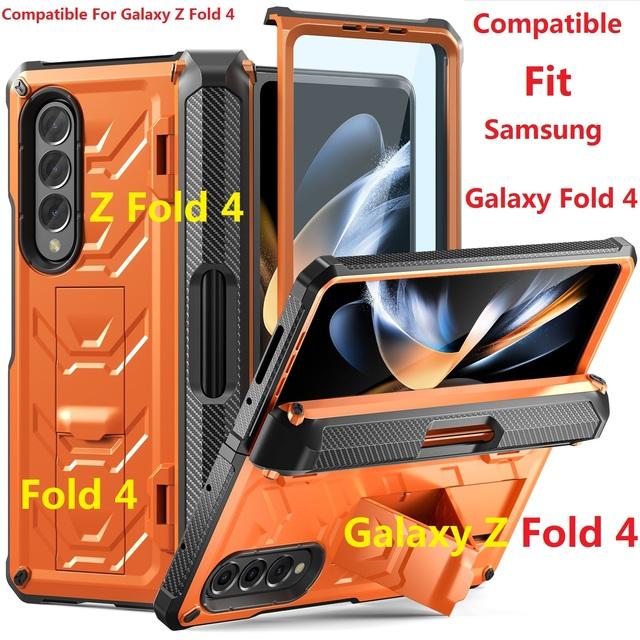 

Armorer Rugged For Samsung Galaxy Z Fold 4 Fold 3 Case Шарнір Протиударний тримач ручки Кришка підставка Case add Pen