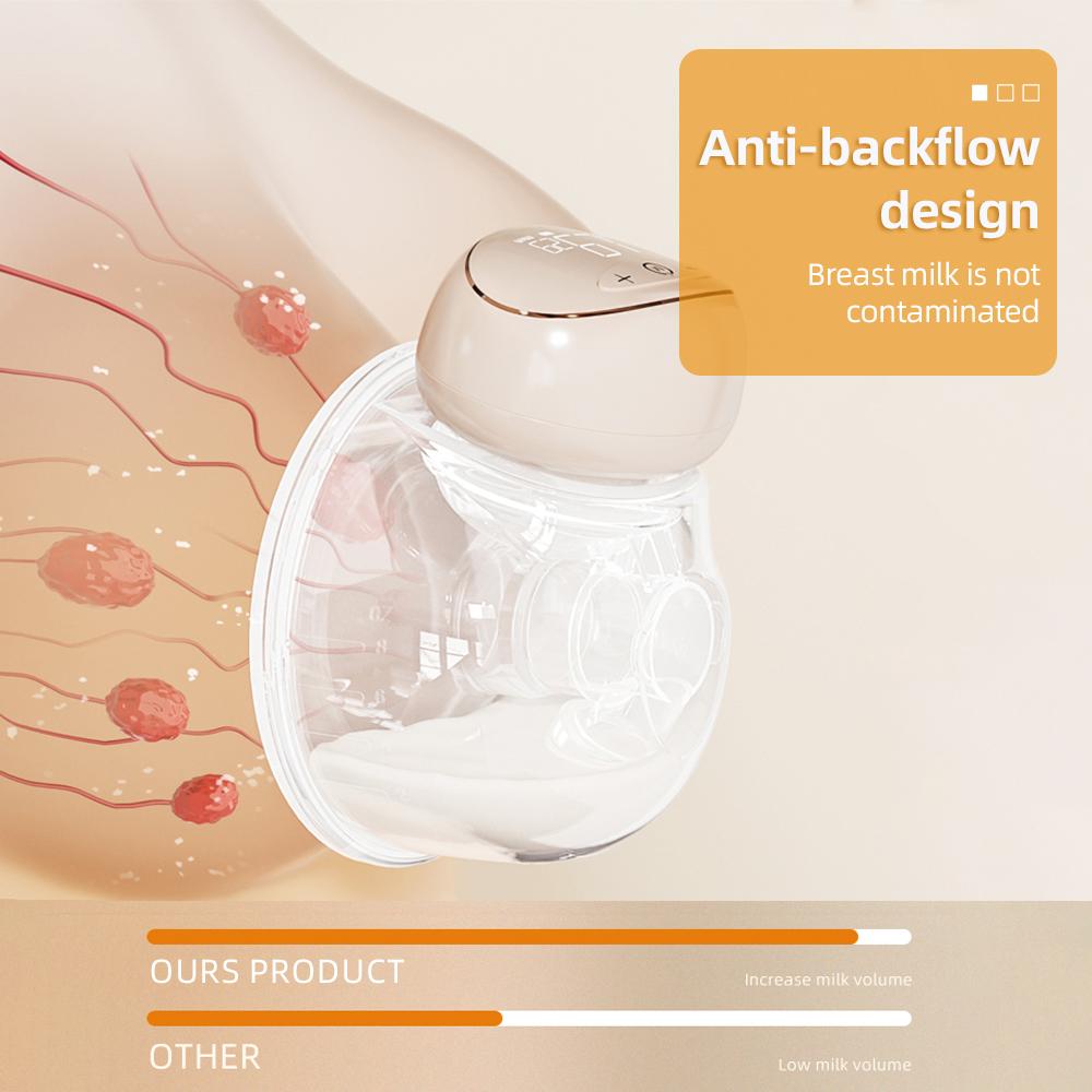 BEBEBAO 240mL Wearable Electric Breast Pump Hands Free Milk Pump with LED Display 3 Modes of Suction 2 Food-grade Material