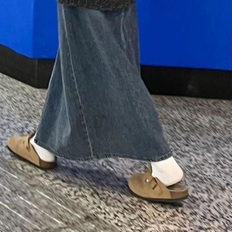 Retro Damen-Herbst-Slipper mit geschlossenem Zeh - Bequeme, weich gefütterte Sandalen für vielseitige Outdoor-Kleidung