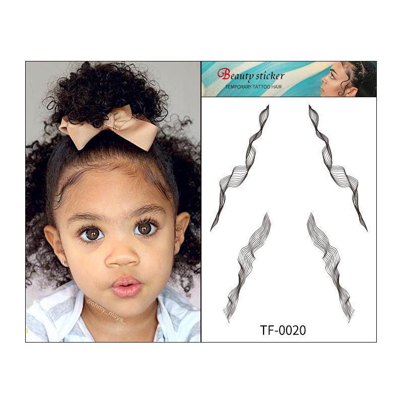 6D Imitation Ecological Bun Waterproof Hairline Tattoo Sticker Bangs Sideburns Sticker Hair Edge Tattoo