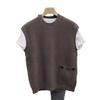 Men's Sleeveless Wool Sweater - Round Neck Knit, Autumn/Winter Casual Fashion, Youth Trend, Solid Color.