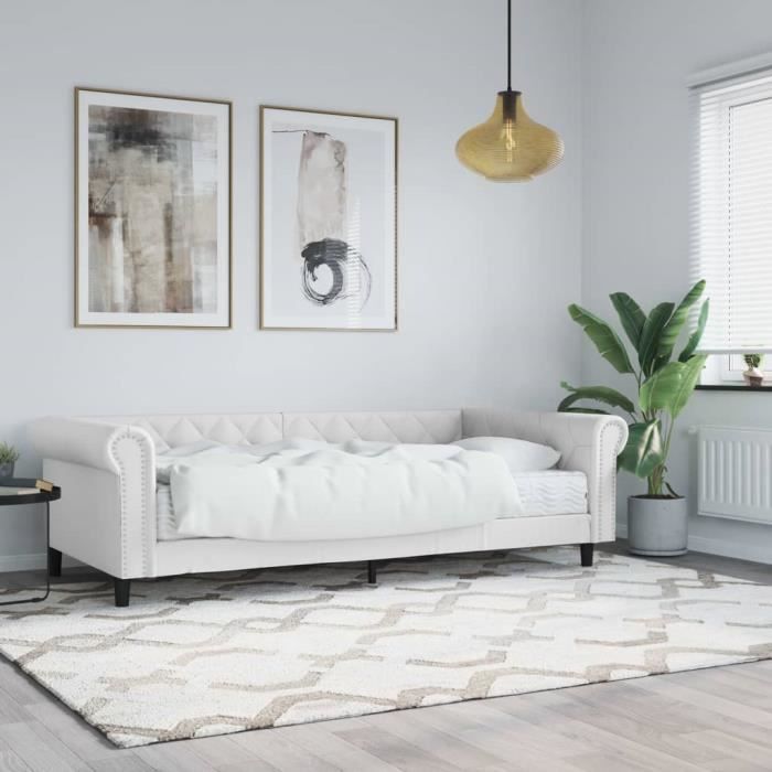 VidaXL Daybed with Mattress White 90x200 Cm Faux Leather 3197720