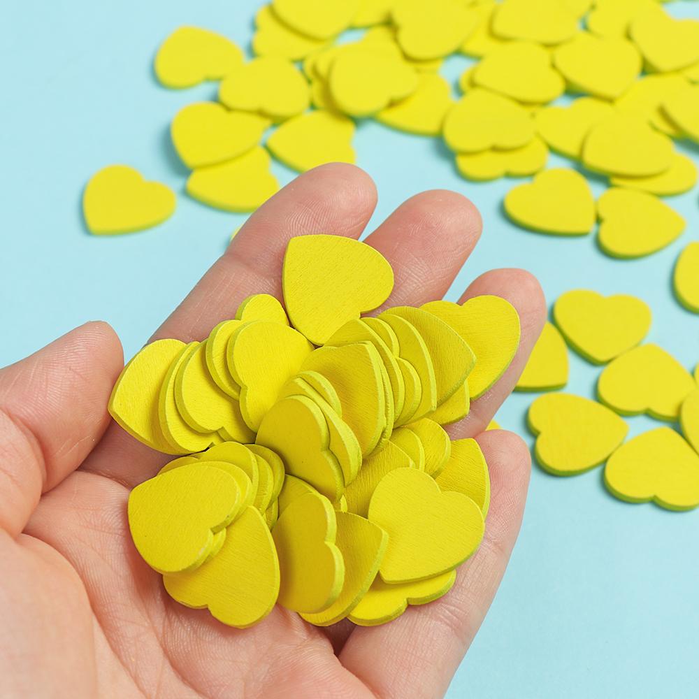 Party Decor DIY Wedding Ornaments Wooden Chips Confetti Slices Wood Crafts Hearts Shaped